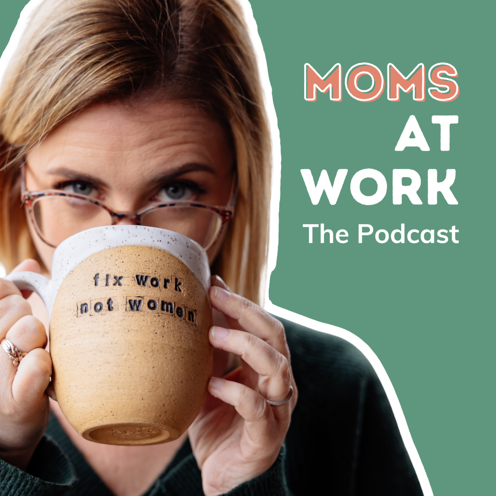 Allison Venditti, moms at work podcast logo